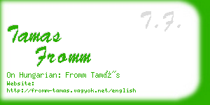 tamas fromm business card